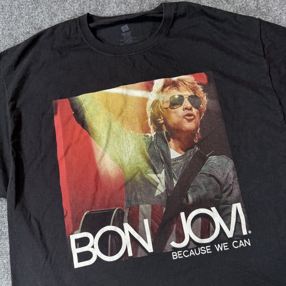 Bon Jovi Shirt Mens‎ XL Black Because We Can 2013 Tour Concert Band Rock Music